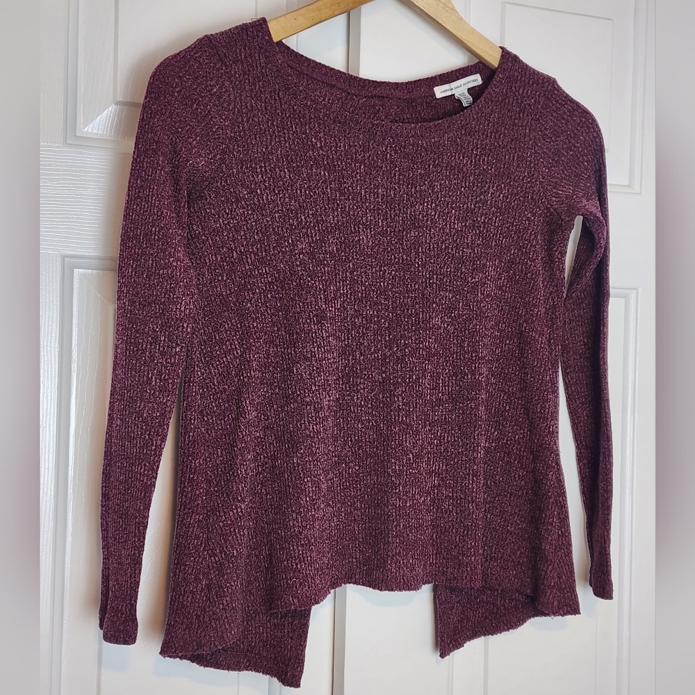 American Eagle Outfitters Marron Open Back Women's Knit Sweater Size XS